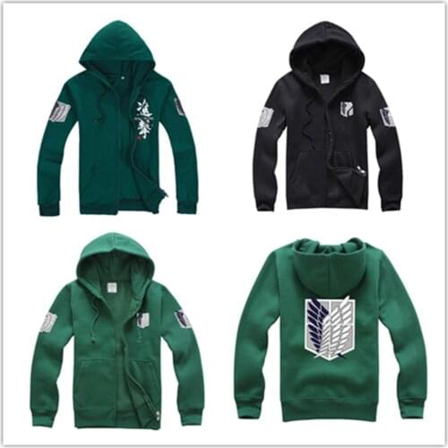 6 Colors Anime Attack on Titan Hoodie Cosplay Costume Shingeki no Kyojin Scouting Legion Jacket Daily Casual Hooded Sweatshirts