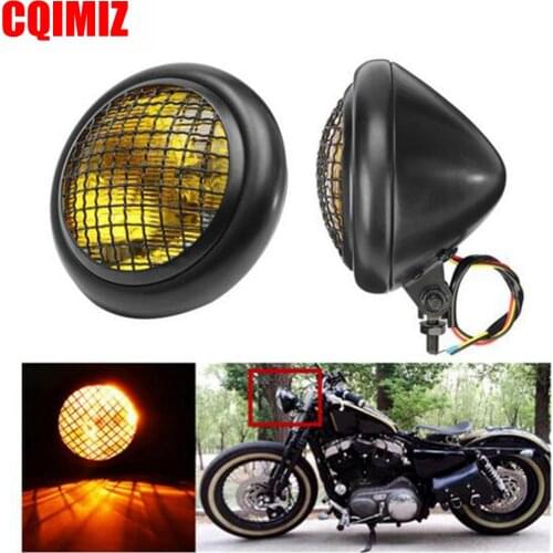 7 Inch Motorcycle Custom Black Retro Headlight Mesh Grill For Old School Cafe Racer Vintage Retro Grille Headlight
