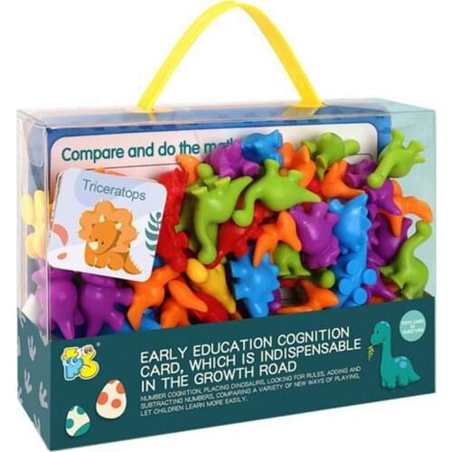72PCS/Set Children Montessori Counting Cognitive Early Education Teaching Math Learning Tool Soft Dinosaur Animal Toys