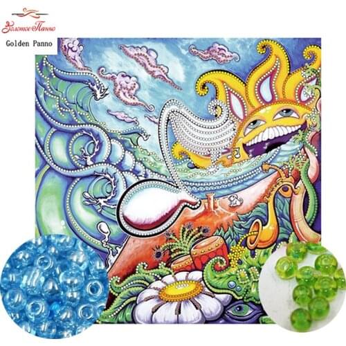 Golden Panno DIY Diamond Embroidery Full Round Beaded Cross Stitch Diamonds Mosaic Home Decoration 09