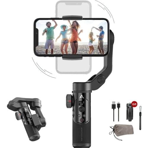 AOCHUAN SMART XR 3-Axis Handheld Smartphones Gimbal Foldable Pocket-Sized Stabilizer Zoom Control Vlog Video Gimbal