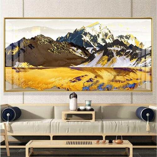 Large diamond painting cross stitch Golden Mountain Landscape full square round drill embroidery picture of rhinestonesZP-2027