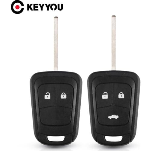 KEYYOU 10X Car Key Shell Cover Case Repair Kit 2 3 Buttons For Chevrolet AVEO For Opel Camaro/Cruze/Equinox/Impala/Malibu/Sonic