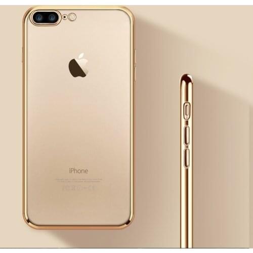 For iPhone 8 Plus Case Luxury Gold Plating Soft Silicone gel Case For iPhone 11 Pro 12 Mini X XR XS Max 7 Plus 6S 6 Cover Funda