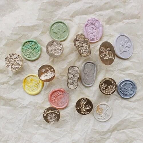 Flower Wishing Bottle Wax Seal Double-layer Special-shaped Seal Retro Lacquer Seal Handbook Love Letter Sealing Decoration Gift