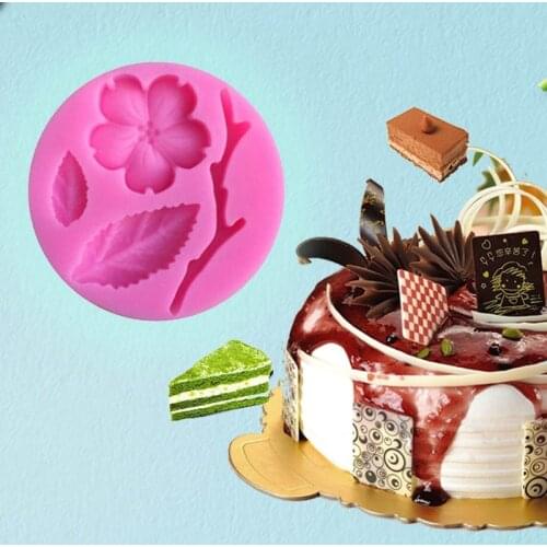 Tree Leaf Flowers Mold Silicone Fondant Cake Decorating Tools Chocolate Baking Mould 3D Resin Clay Homemade Kitchen Accessories