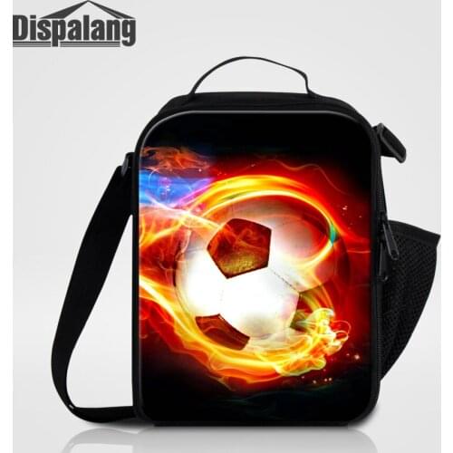 Dispalang Cool Soccers Insulated Lunch Bags For Kids School Thermal Cooler Bag For Teenage Boys Men Food Messenger Lunch Box Bag