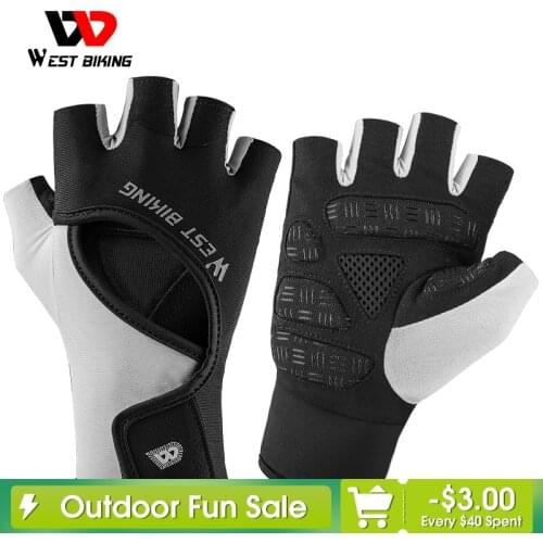 WEST BIKING Half Finger Cycling Gloves Summer Breathable Anti Slip Sport Bicycle Gloves Women Men MTB Road Bike Fitness Gloves