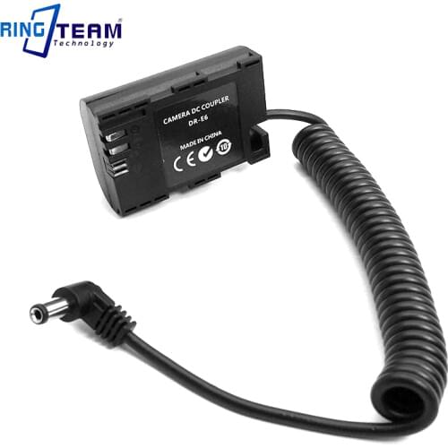 DC 7.2V 5.5x2.1mm LP-E6 Dummy Battery DRE6 DR-E6 DC Coupler for Canon EOS 5D2 5D3 5D4 6D 6D2 7D 7D2 70D 80D 60D 60Da Cameras