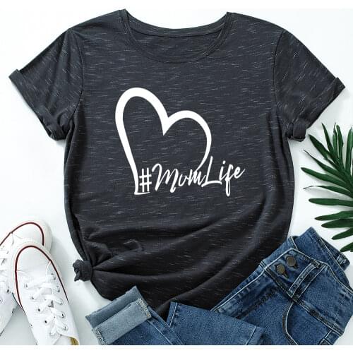 Graphic T Shirts for Women Cotton Short Sleeve Tee Female Shirt Tops Summer Casual Print Clothes Gifts Mom Life Mama Mothers Day