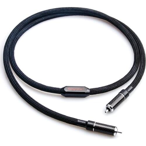 HIFI Oxygen-free Copper Audio Digital Coaxial Cable Carbon Fiber RCA Plug Amplifier Subwoofer Output Speaker Cable