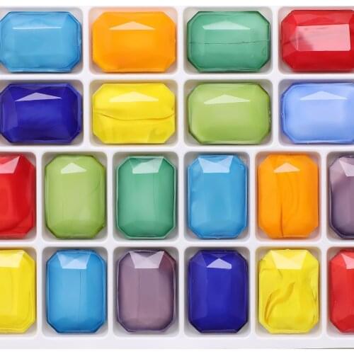 Faceted Rectangle Crystal Beads For Jewelry Making Bulk 13X18MM Mahjong Glass Beads For Bracelets DIY Crafts Charms Accessories