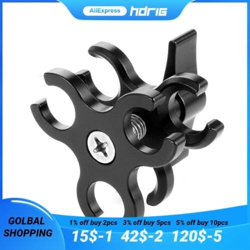 HGRIG Diving Bracket Three-Hole Butterfly Clamp Opening Clamp Clamp Ball Head Clamp Fill Light Arm Clamp Sports SLR Camera