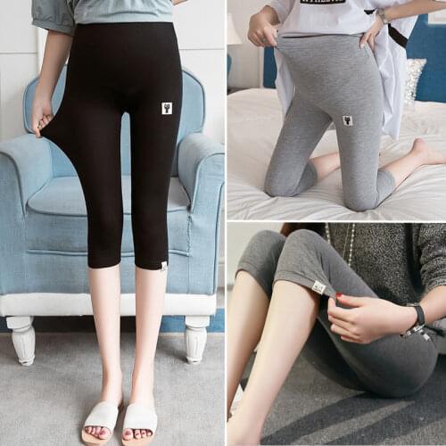 Pregnancy Leggings Cartoon Cat Woman Pants Adjustable Pregnancy Clothes Summer Maternity Trousers Clothes for Pregnant Women
