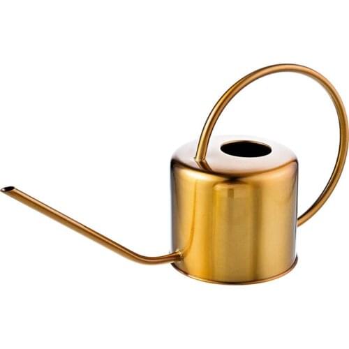 Watering Can Golden Garden Stainless Steel 1300Ml Small Water Bottle Easy To Use Handle Perfect For Watering Plants Flower