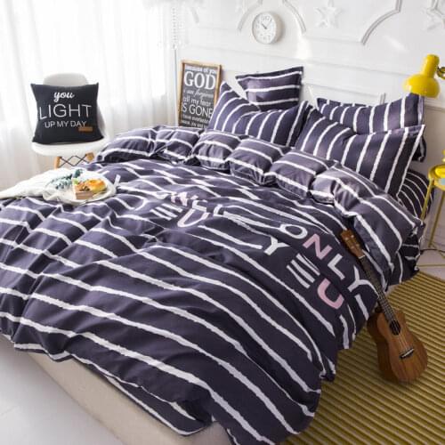 3PCS/4PCS Four piece set colorful lattice stripe Fabric Solid Fitted Sheet Mattress Thicken Flannel Mattresses 1.2m/1.5m/1.8m