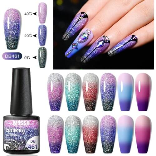 Mtssii Thermal Nail Polish 7ml 3-layers Temperature Color Changing Nail Art Varnish DIY Thermal Manicure Tips Color Polish