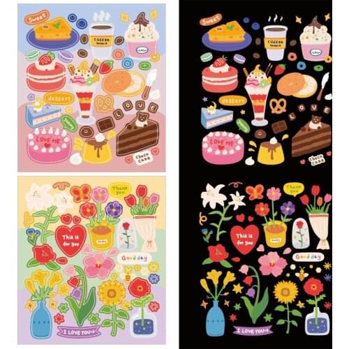 Cartoon T Sticker Plant Bread Donut Hand Account DIY Material Waterproof Self-adhesive Decorative Stickers Personalized Stickers