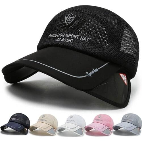 Mens Summer Hat Outdoor Sports Sun Visor Caps Retractable With Long Brim Breathable Mesh Baseball Cap Unisex Sun Hats