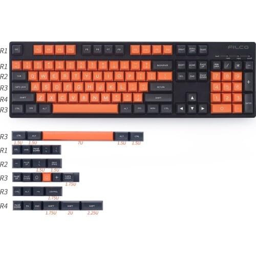 Maxkey Gray Orange SA Keycaps Set