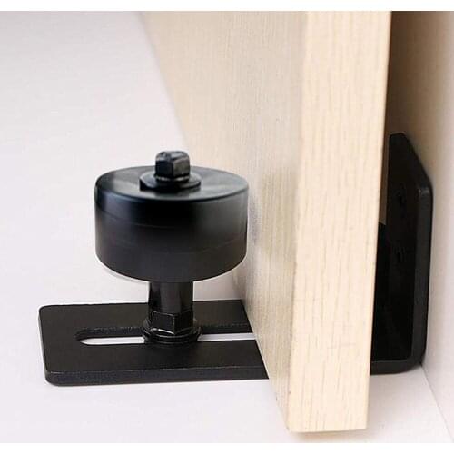 Black Sliding Barn Door Bottom Adjustable Floor ail Floor Guide Roller Locker Home Hardware Accessories