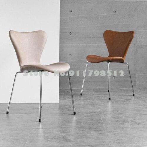 Nordic light luxury dining chair simple modern soft bag chair backrest makeup chair home fashion desk chair net red stool