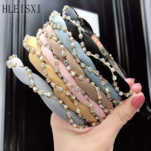 Top Fashion Elegant Simple Women Hair Hoop For Girl Beauty Rhinestone Hairbands Casual Hair Accessories Headwear Sale
