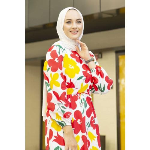 Floral Pattern Dress Turkey Muslim Fashion Islam Clothing Dubai Istanbul Istanbulstyles 2021