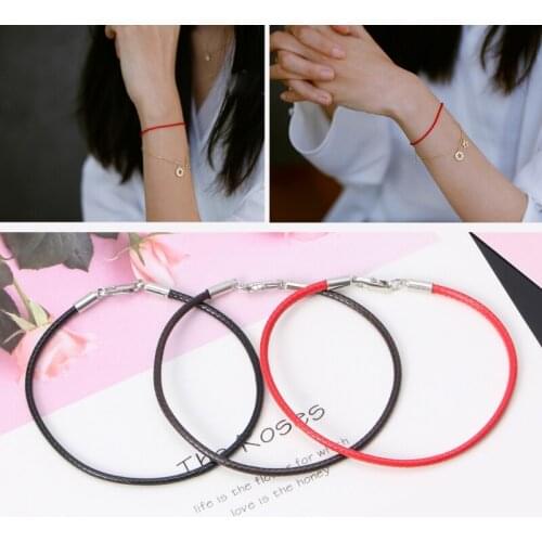 Braided Leather Bracelet Wristband With Lobster Clasp Charm Beads DIY Jewelry