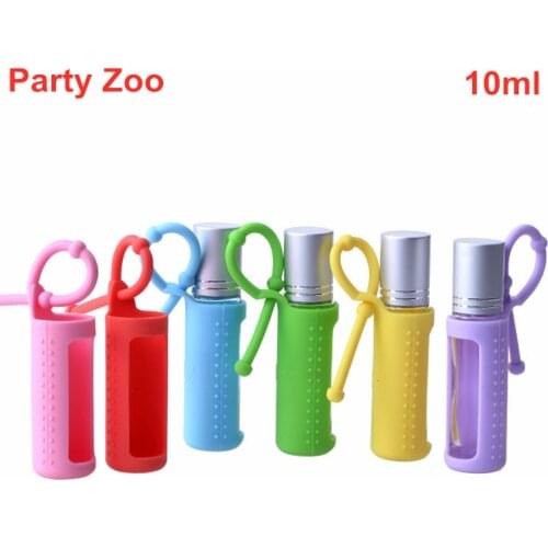 200 X 10ml 6 Colors Cosmetic Essential Oil Bottle Hanging Storage Bag Silicone Elasticity Sleeve Container Protective Cover