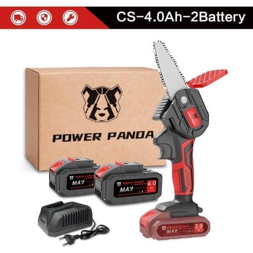 POWER PANDA 4 Inch Brushless chain saw Cordless Mini Handheld Pruning Saw Portable Woodworking Electric Saw Cutting Tool