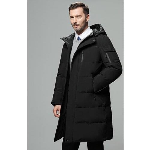 Mens Winter New Coat Thick Warm Down Jacket 95%White Duck Down Hooded Long Male Clothing