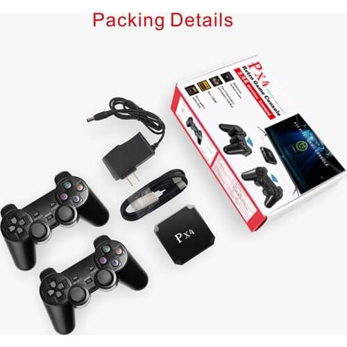 PX4 Retro Game Console 3500 Games HD Emulator Game Box 2.4G Wireless Gamepad Dual Joystick Dual Players Support HD/AV Out Toys