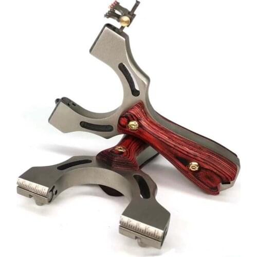 Stainless Steel Solid Wood Patch Slingshot High Quality High Power Outdoor Catapult, Slingshot Fired With Flat Rubber Band