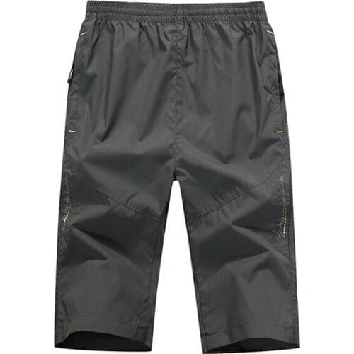 Rollsrari Solid Color Men Shorts Calf-length New Summer Fashion Mens Beach Shorts Casual Male Shorts Brand Clothing Quick Dry 98