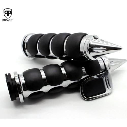 ROAOPP Motorcycle Hand Grips 25MM Handlebar One Pair For Harley Street Glide Kawasaki Vulcan 800 900 1500 1600 2000 Classic VN