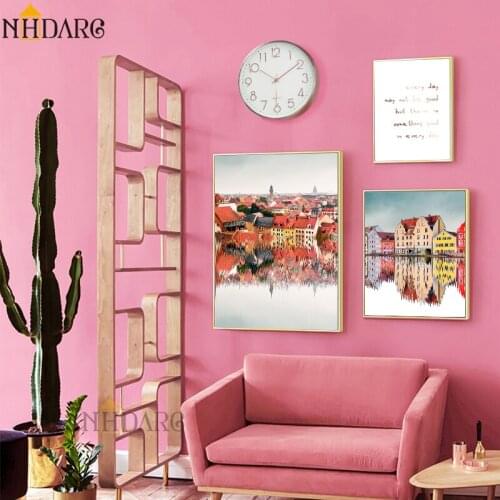 Nordic Reflection Scenery Text Quote Posters and Prints Canvas Painting Art Wall Pictures for Living Room Modern Home Decor
