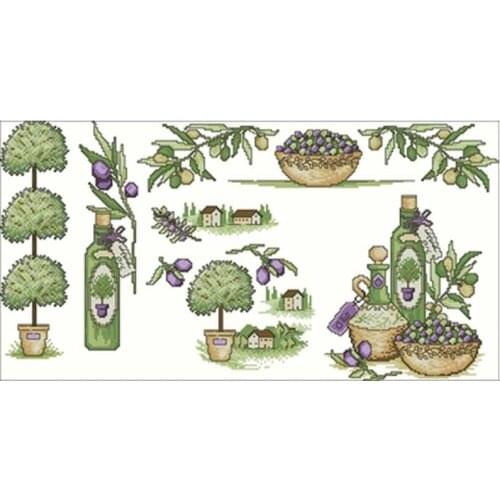 Olive plantation Patterns Counted Cross Stitch 11CT 14CT 18CT DIY Cross Stitch Kits Embroidery Needlework Sets home decor