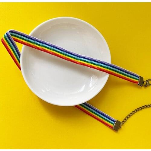 Vogallery Rainbow Choker For Women Fashion Cute Colorful Chokers Necklaces Summer Party Club Jewelry Accessories Short Necklace