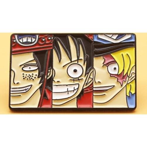 XM-funny Anime three brothers group photo badge Japanese cartoon brooch fashion pin anime brooch