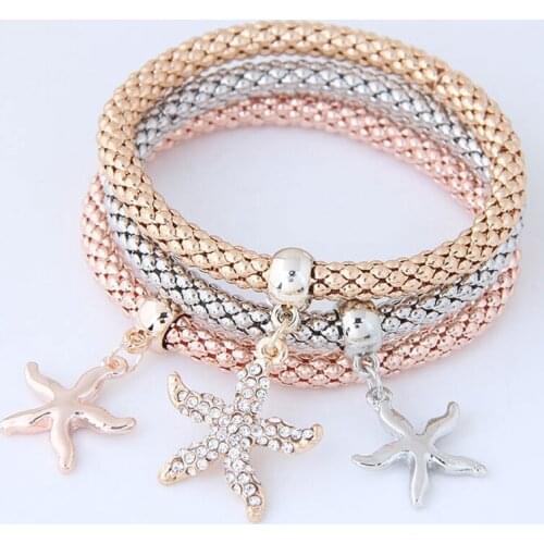 YADA 3PCS Five-pointed Star Shape Pendant Bracelets&Bangles Charm For Women Friendship Bracelet Jewelry Diy Bracelet BT210011
