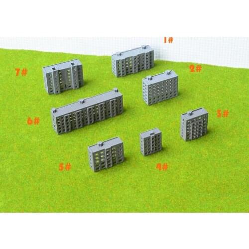 DIY model building kits ABS plastic Residential building factory office school HO train kits
