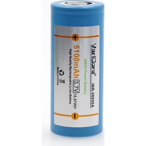 1 pcs.. VariCore 26650 lithium battery, 3.7V 5100mAh, 26650 rechargeable battery, 26650-50A suitable for flashlight