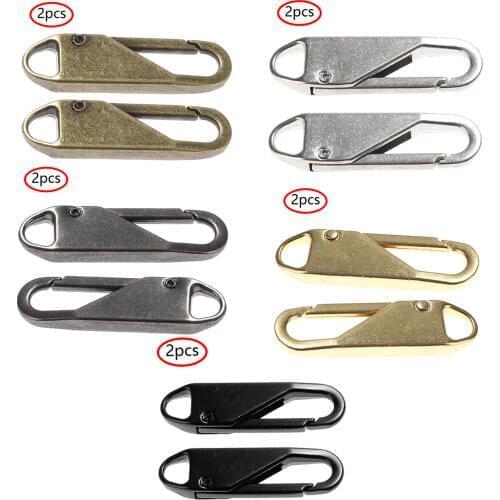 2pc Fashion Metal Zipper Head Zipper Slider Instant Repair Kits Replacement Zipper Pull for Backpack DIY Sewing Craft Metal Zip