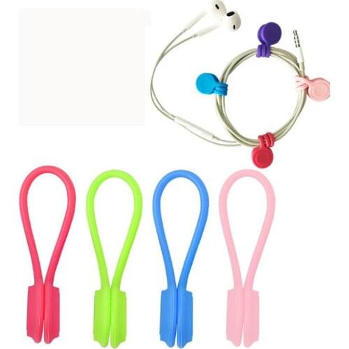 3Pcs/lot Silicone Magnetic Earphone Cord Winder Wire Cable Organizer Holder Magnet Headphones Winder Cables Storage Clips