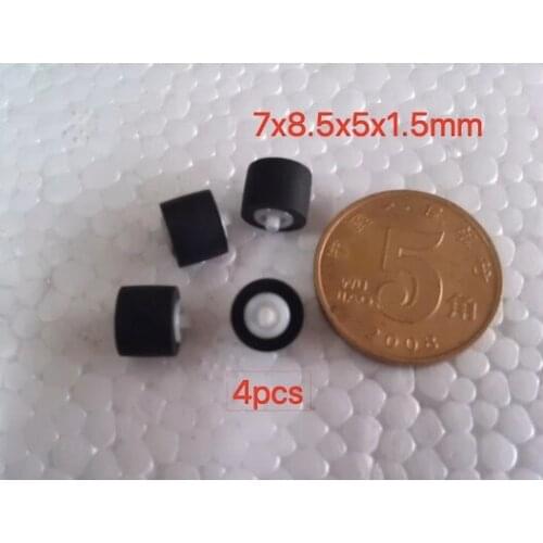 4pcs 7mmx8.5x5x1.5 for walkman wheel belt pulley rubber audio pressure recorder cassette deck pinch roller tape Stereo player
