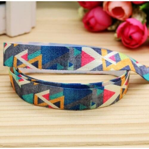 5/8'' Free shipping Fold Elastic angle printed headband headwear hairband diy decoration wholesale OEM H5164