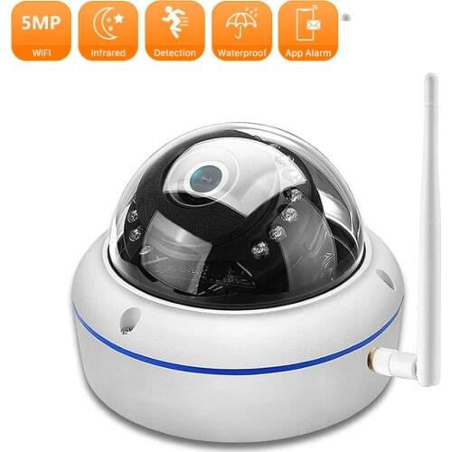 H.265 5MP HD IP Camera Waterproof Outdoor Vandal-proof Alert Dome Camera Xmeye Wireless Wired Audio Recorded iCSee CCTV Camera