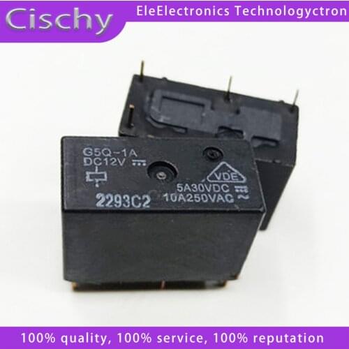 5pcs G5Q-1A-12V G5Q-1A-DC12V 4feet 10A DC12V relay