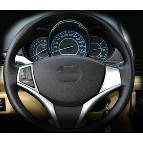 For Toyota Vios/Yaris sedan 2014 2015 2016 Car Styling Accessories ABS Plastic Steering wheel Button frame Cover Trim